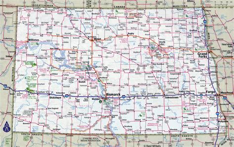 cities in north dakota map